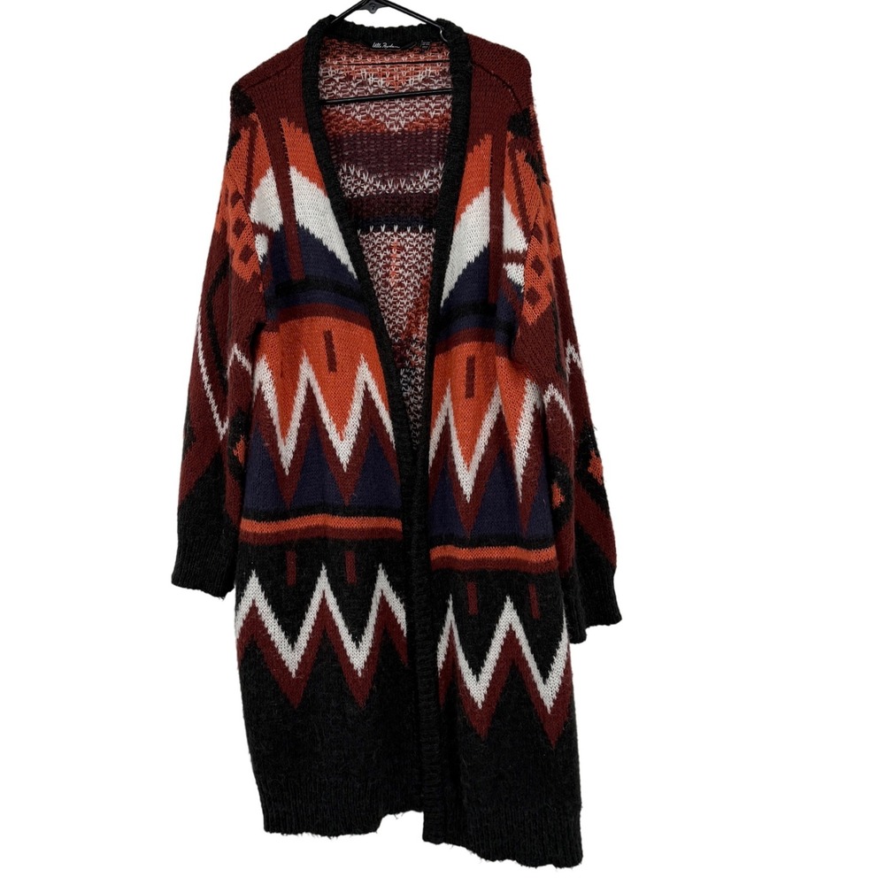 Ulla Popken Plus‎ Size 20/22 Geometric Aztec Knit Long Cardigan Sweater